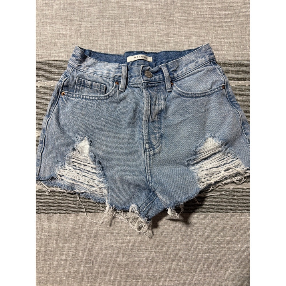 PacSun Denim‎ Ripped High Waisted Cutoff Shorts Light Wash Women's Size 25